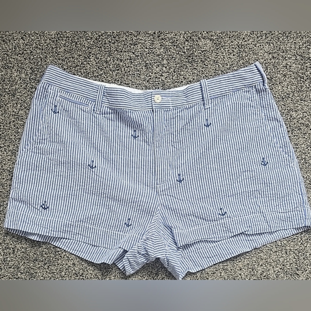 POLO by Ralph Lauren Seersucker Shorts With Embroidered RL Anchors, Size 12 - Picture 8 of 8